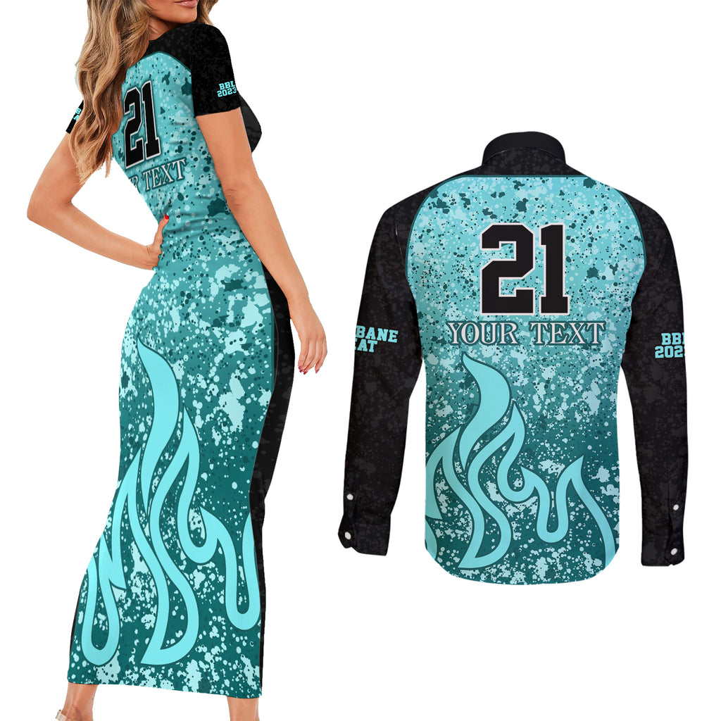 brisbane-heat-custom-couples-matching-short-sleeve-bodycon-dress-and-long-sleeve-button-shirt-bbl-cricket-team-2024