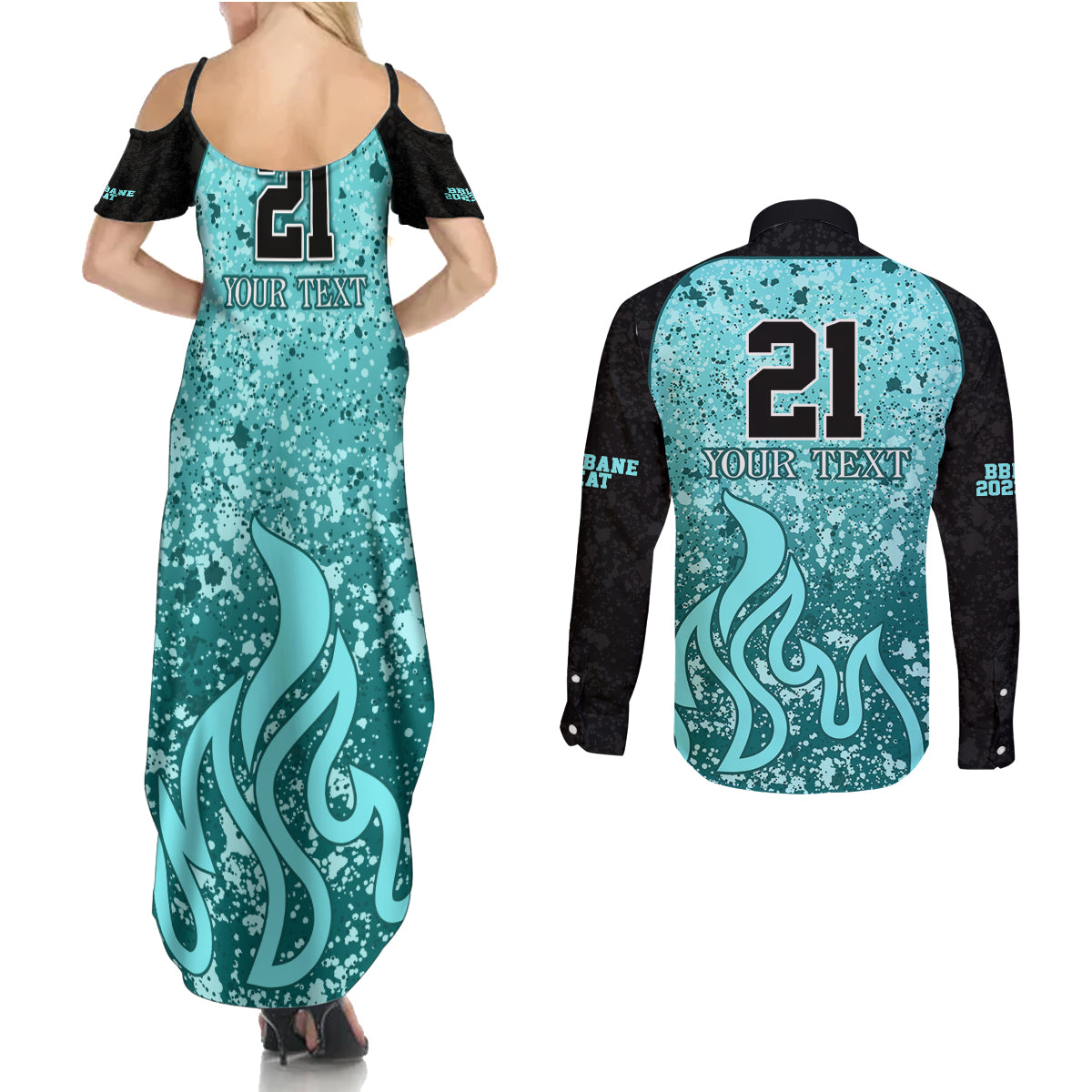 brisbane-heat-custom-couples-matching-summer-maxi-dress-and-long-sleeve-button-shirt-bbl-cricket-team-2024