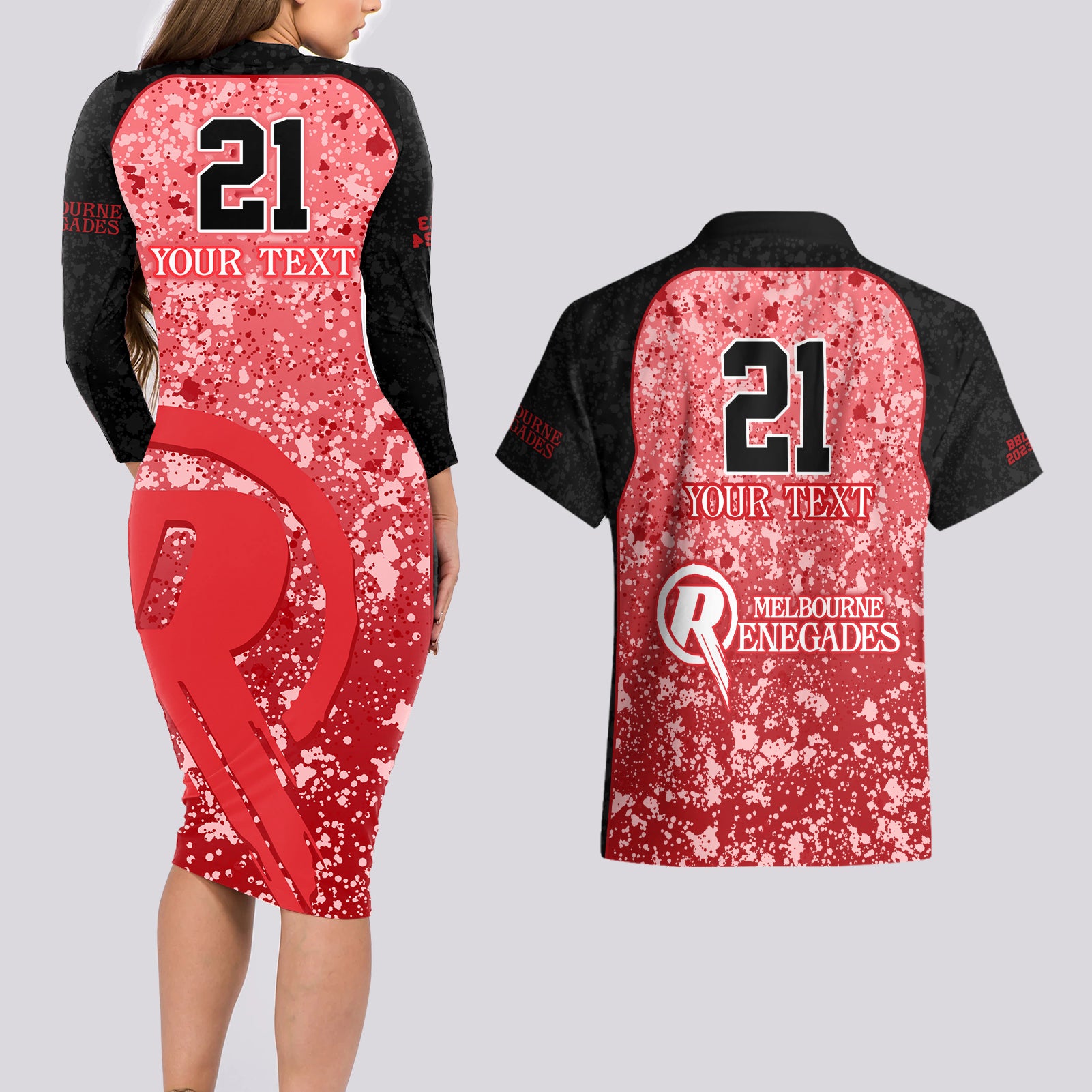 melbourne-renegades-custom-couples-matching-long-sleeve-bodycon-dress-and-hawaiian-shirt-bbl-cricket-team-2024