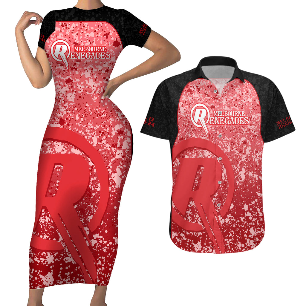 melbourne-renegades-custom-couples-matching-short-sleeve-bodycon-dress-and-hawaiian-shirt-bbl-cricket-team-2024