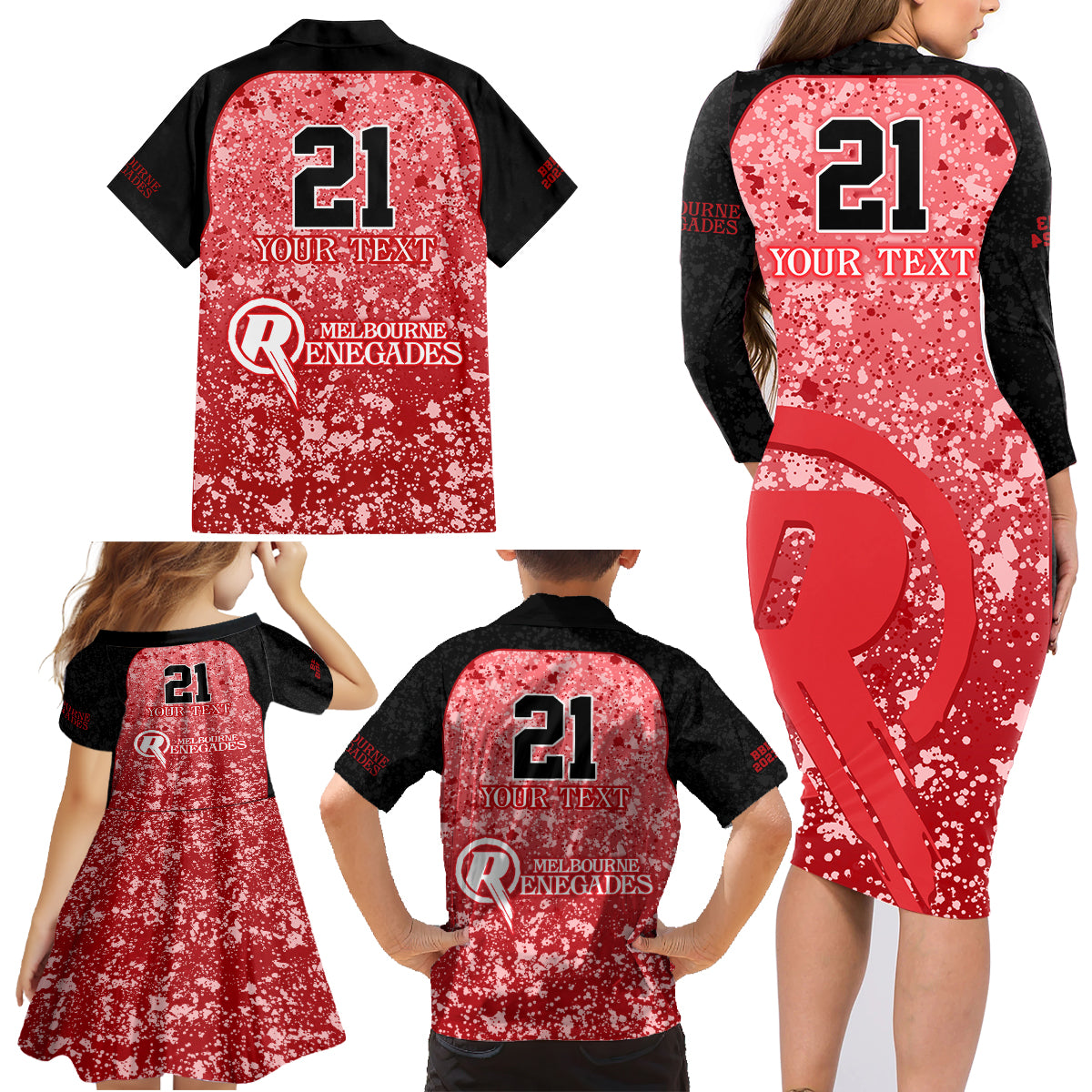 melbourne-renegades-custom-family-matching-long-sleeve-bodycon-dress-and-hawaiian-shirt-bbl-cricket-team-2024
