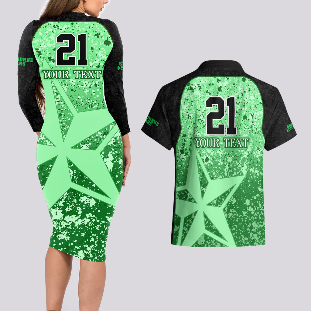 melbourne-stars-custom-couples-matching-long-sleeve-bodycon-dress-and-hawaiian-shirt-bbl-cricket-team-2024