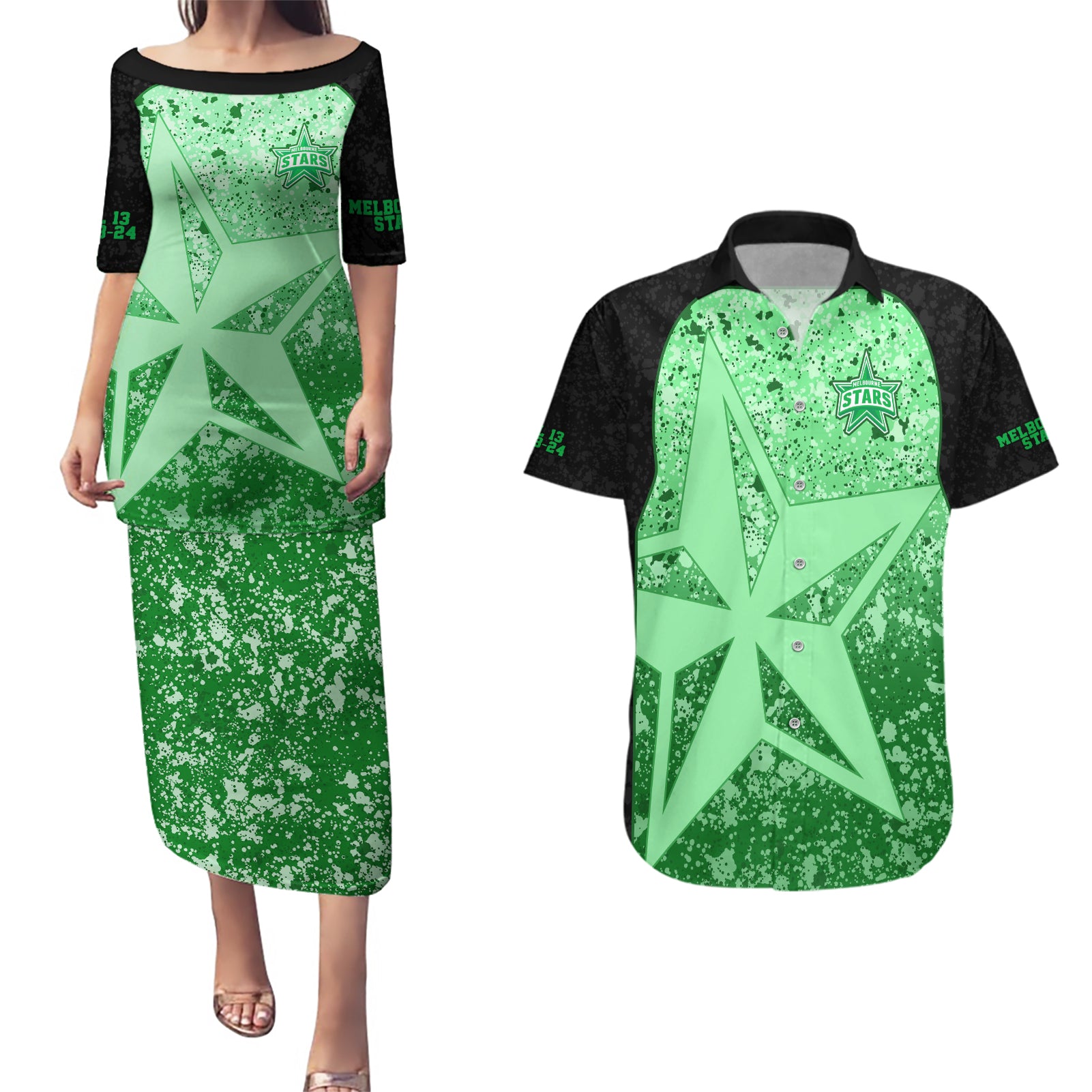 melbourne-stars-custom-couples-matching-puletasi-dress-and-hawaiian-shirt-bbl-cricket-team-2024
