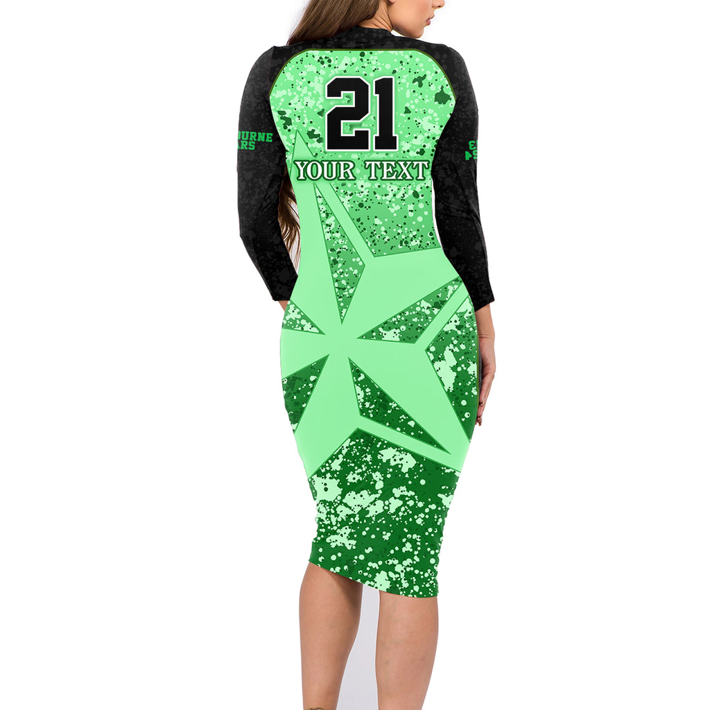 melbourne-stars-custom-family-matching-long-sleeve-bodycon-dress-and-hawaiian-shirt-bbl-cricket-team-2024