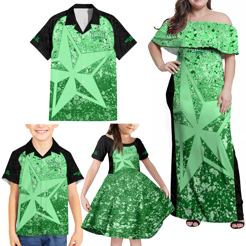 melbourne-stars-custom-family-matching-off-shoulder-maxi-dress-and-hawaiian-shirt-bbl-cricket-team-2024