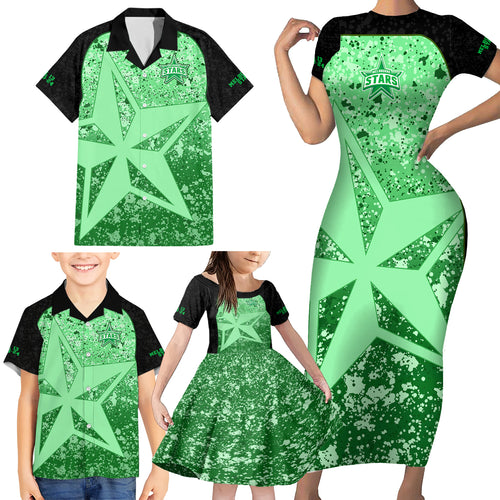 melbourne-stars-custom-family-matching-short-sleeve-bodycon-dress-and-hawaiian-shirt-bbl-cricket-team-2024