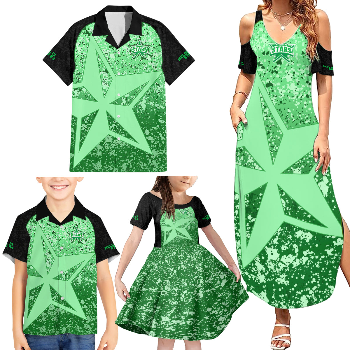 melbourne-stars-custom-family-matching-summer-maxi-dress-and-hawaiian-shirt-bbl-cricket-team-2024