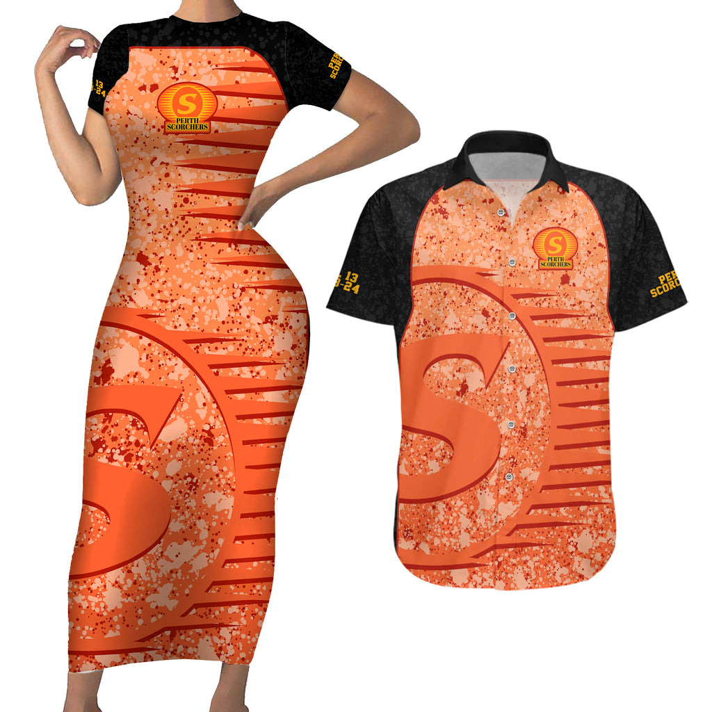 perth-scorchers-custom-couples-matching-short-sleeve-bodycon-dress-and-hawaiian-shirt-bbl-cricket-team-2024