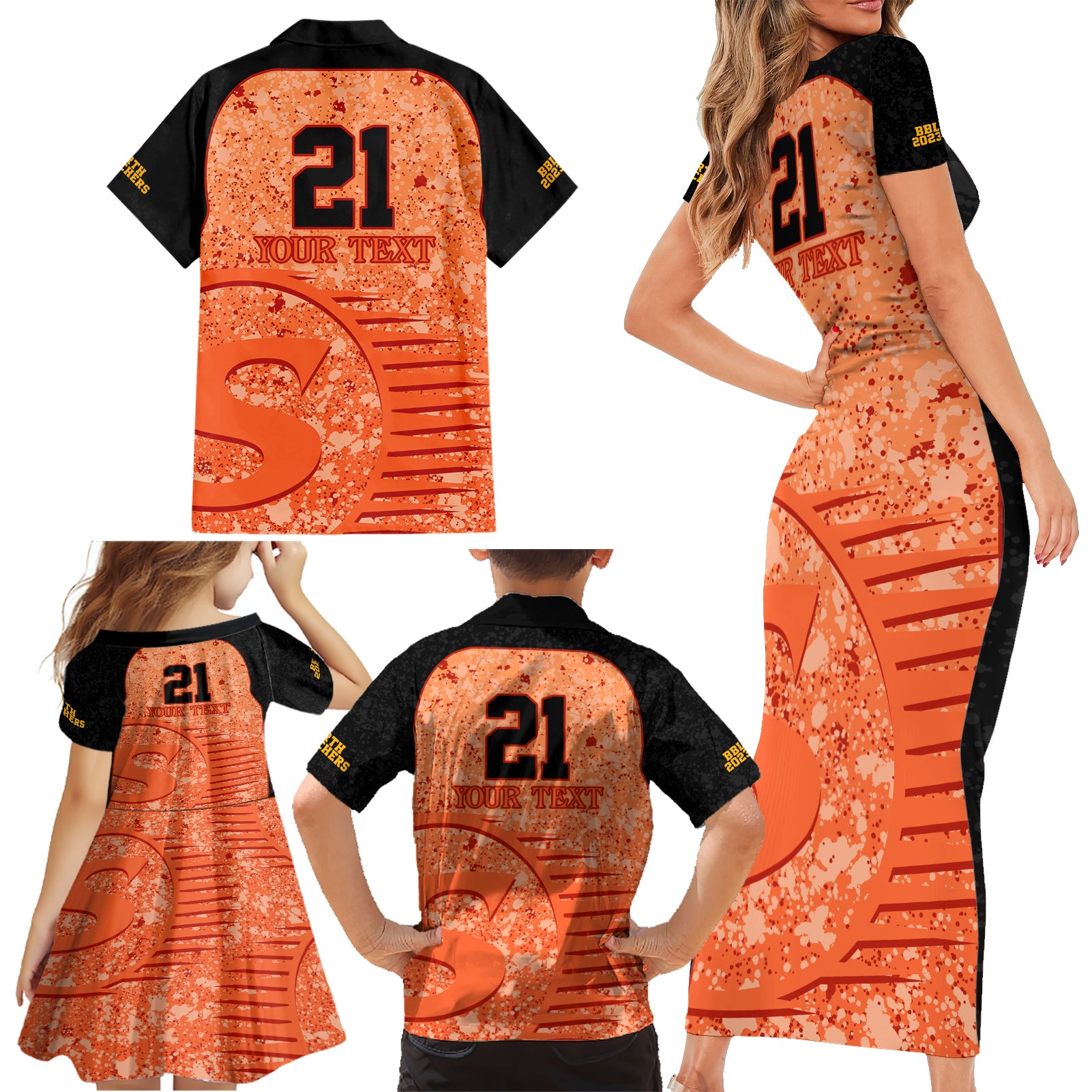 perth-scorchers-custom-family-matching-short-sleeve-bodycon-dress-and-hawaiian-shirt-bbl-cricket-team-2024