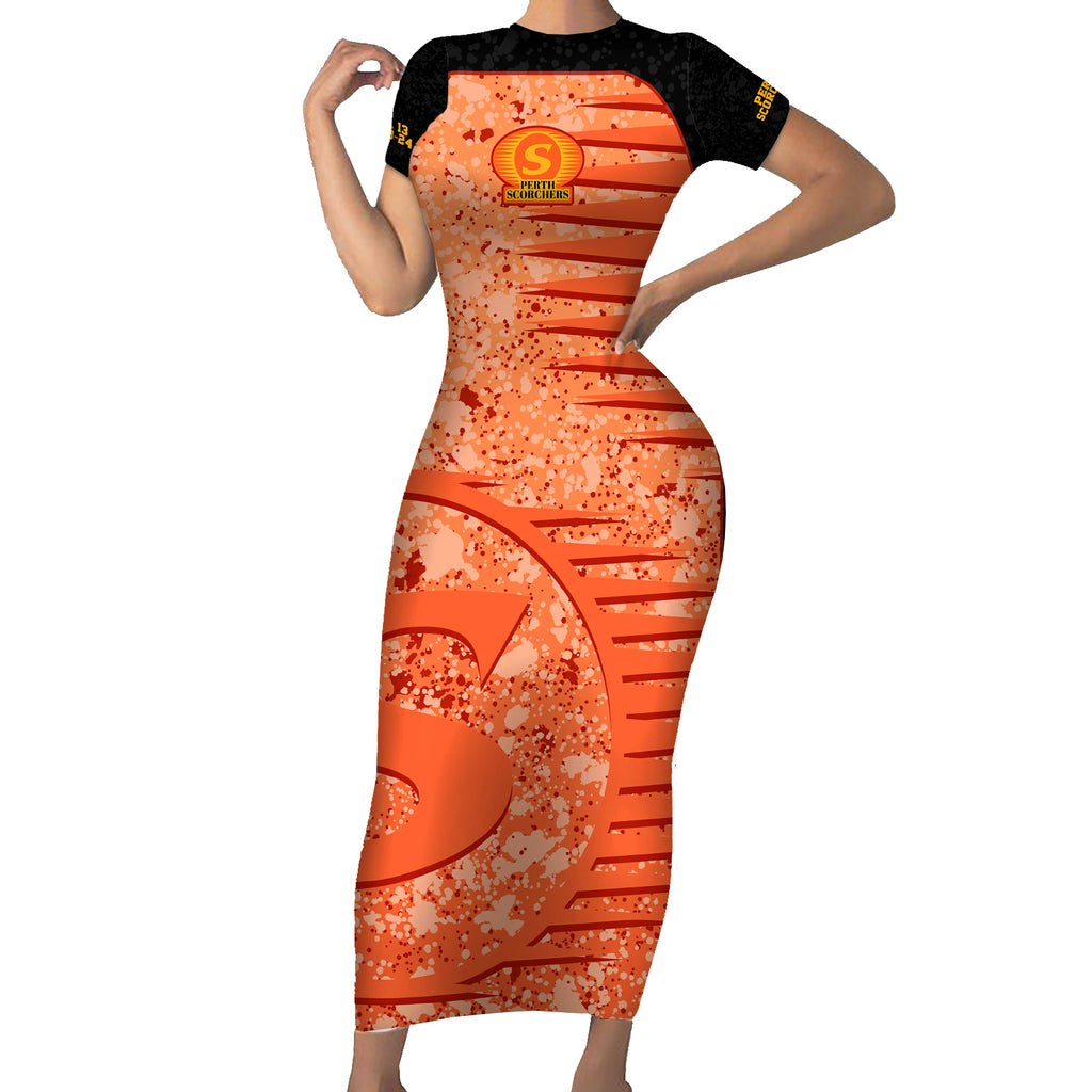 perth-scorchers-custom-short-sleeve-bodycon-dress-bbl-cricket-team-2024