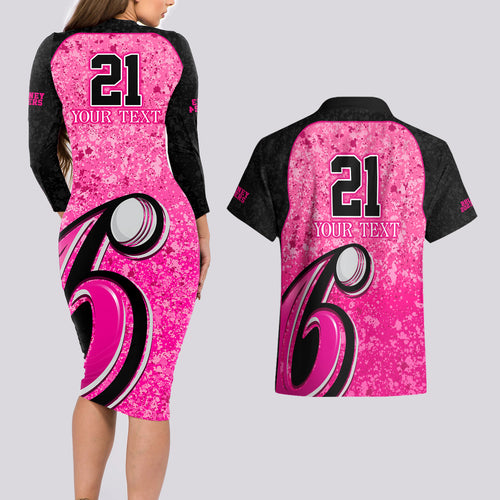 sydney-sixers-custom-couples-matching-long-sleeve-bodycon-dress-and-hawaiian-shirt-bbl-cricket-team-2024