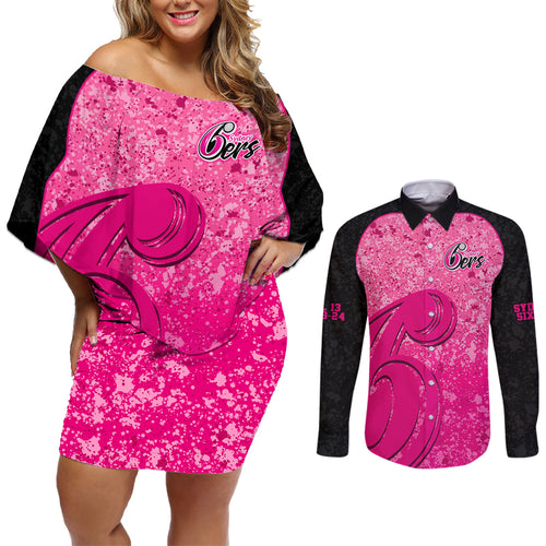 sydney-sixers-custom-couples-matching-off-shoulder-short-dress-and-long-sleeve-button-shirt-bbl-cricket-team-2024