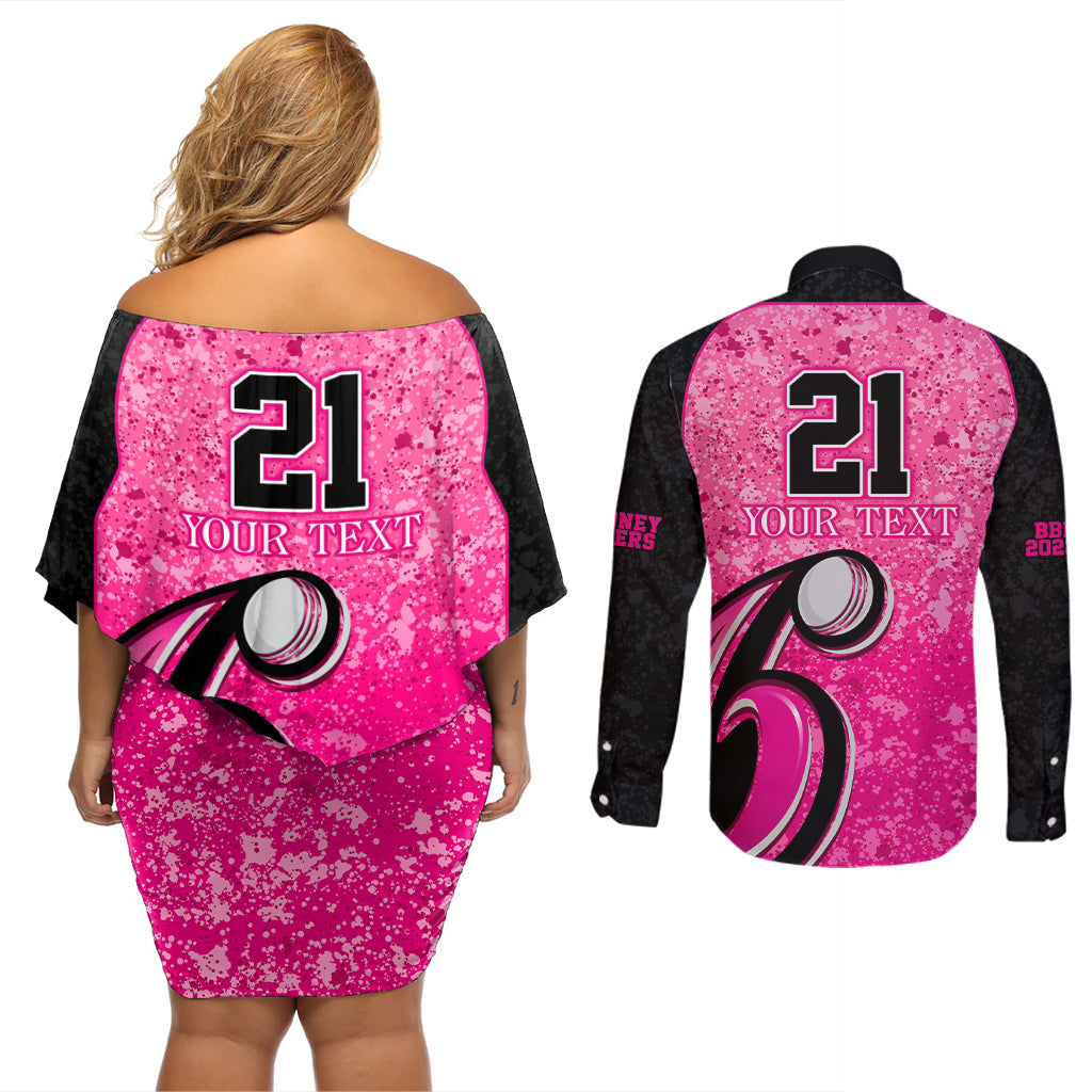 sydney-sixers-custom-couples-matching-off-shoulder-short-dress-and-long-sleeve-button-shirt-bbl-cricket-team-2024
