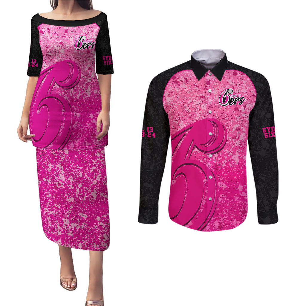 sydney-sixers-custom-couples-matching-puletasi-dress-and-long-sleeve-button-shirt-bbl-cricket-team-2024