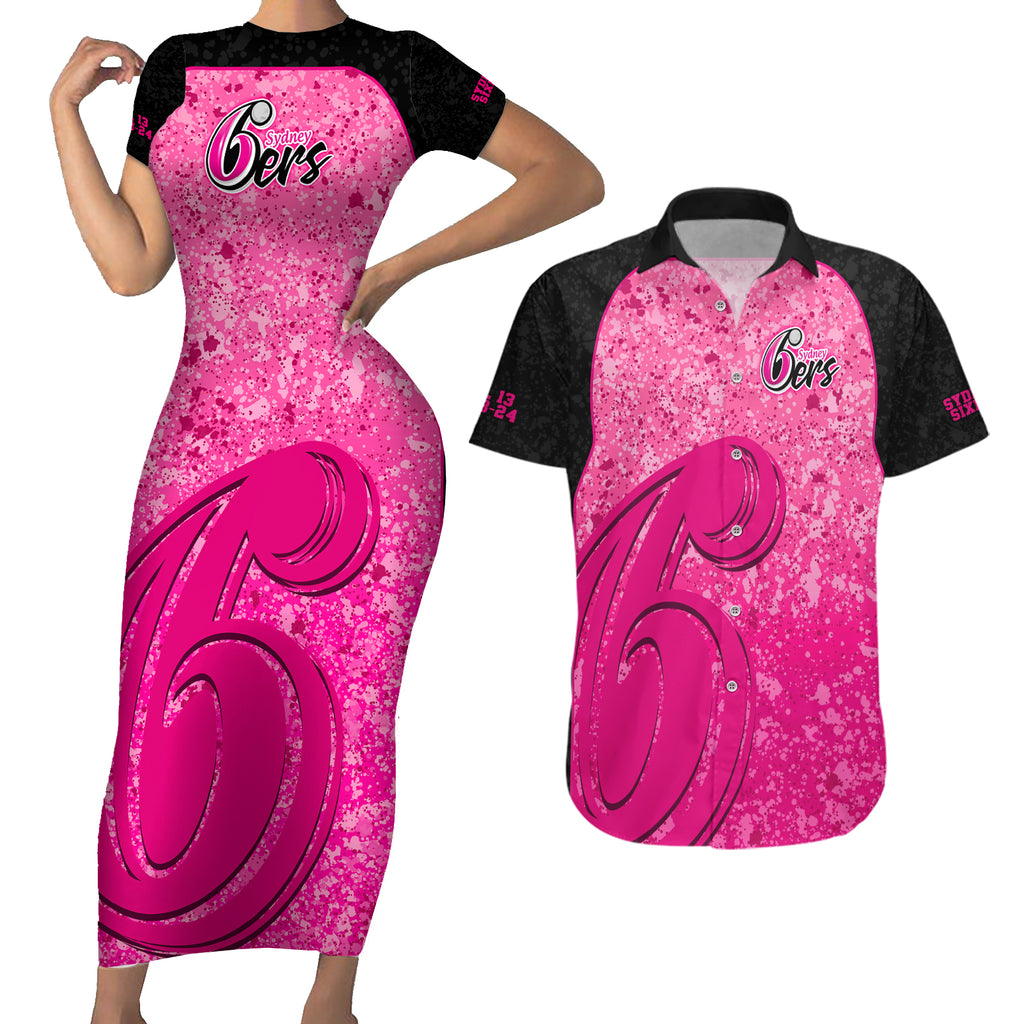 sydney-sixers-custom-couples-matching-short-sleeve-bodycon-dress-and-hawaiian-shirt-bbl-cricket-team-2024