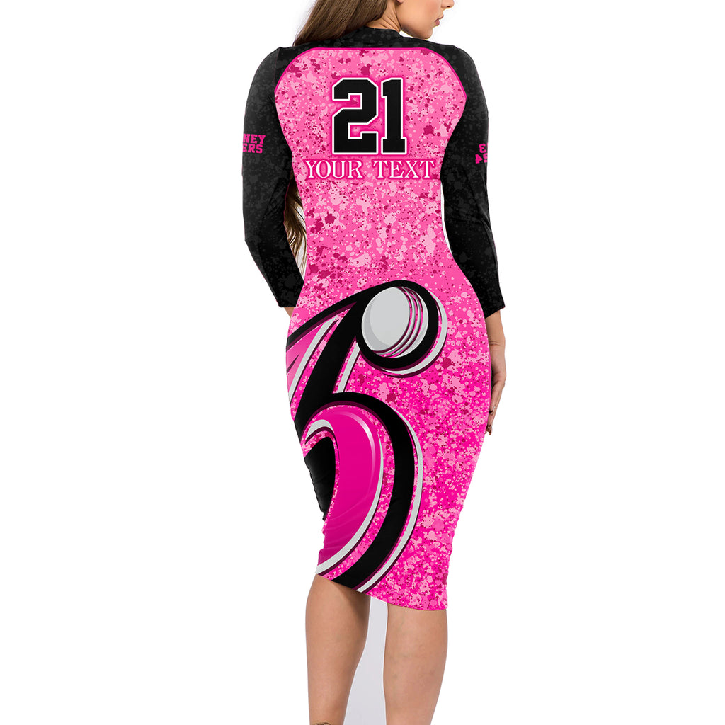 sydney-sixers-custom-family-matching-long-sleeve-bodycon-dress-and-hawaiian-shirt-bbl-cricket-team-2024