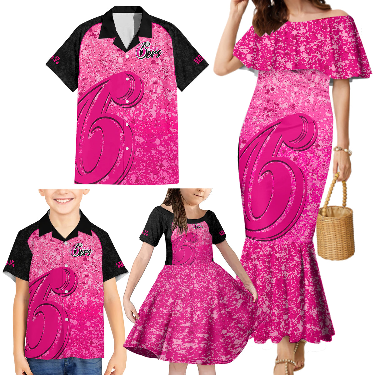 sydney-sixers-custom-family-matching-mermaid-dress-and-hawaiian-shirt-bbl-cricket-team-2024