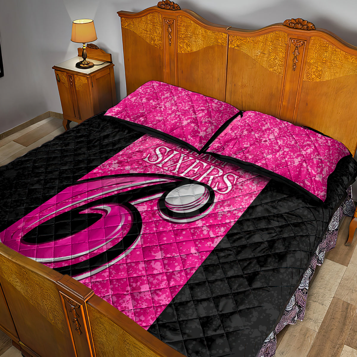 sydney-sixers-custom-quilt-bed-set-bbl-cricket-team-2024