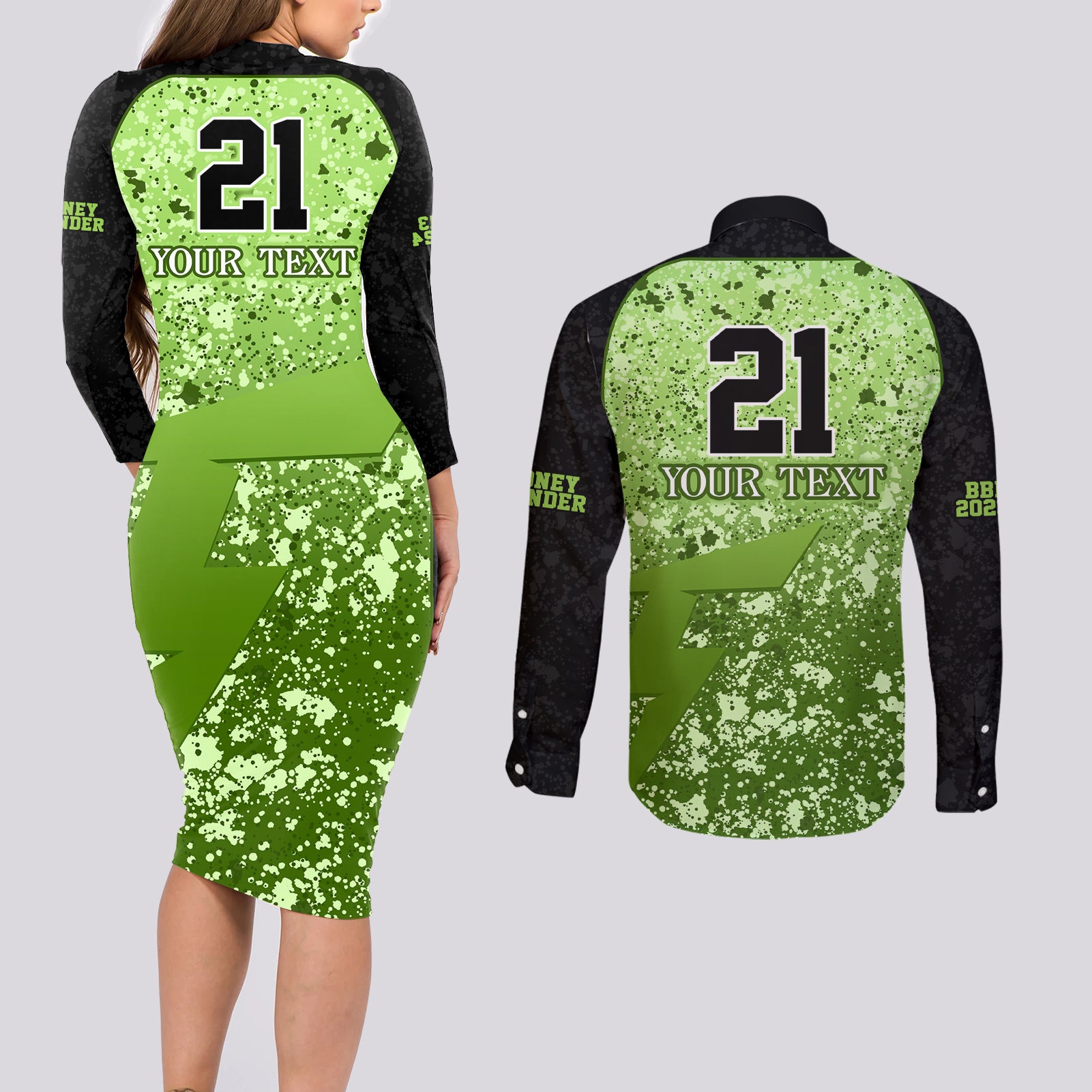 sydney-thunder-custom-couples-matching-long-sleeve-bodycon-dress-and-long-sleeve-button-shirt-bbl-cricket-team-2024