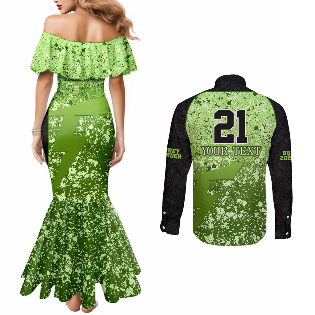 sydney-thunder-custom-couples-matching-mermaid-dress-and-long-sleeve-button-shirt-bbl-cricket-team-2024