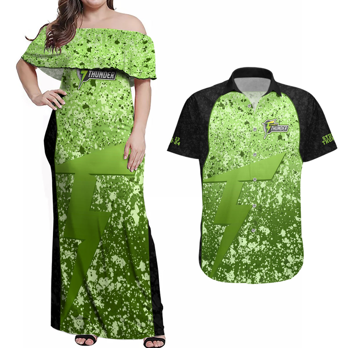 sydney-thunder-custom-couples-matching-off-shoulder-maxi-dress-and-hawaiian-shirt-bbl-cricket-team-2024