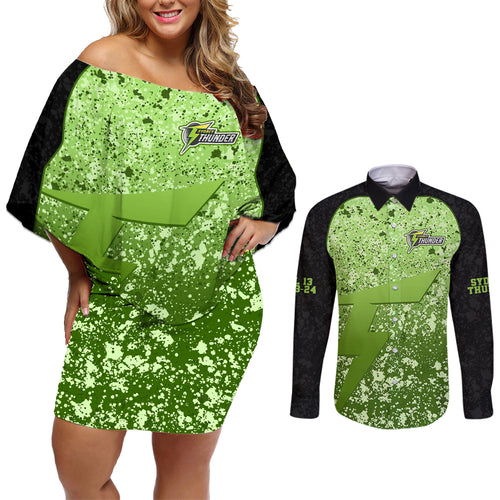 sydney-thunder-custom-couples-matching-off-shoulder-short-dress-and-long-sleeve-button-shirt-bbl-cricket-team-2024