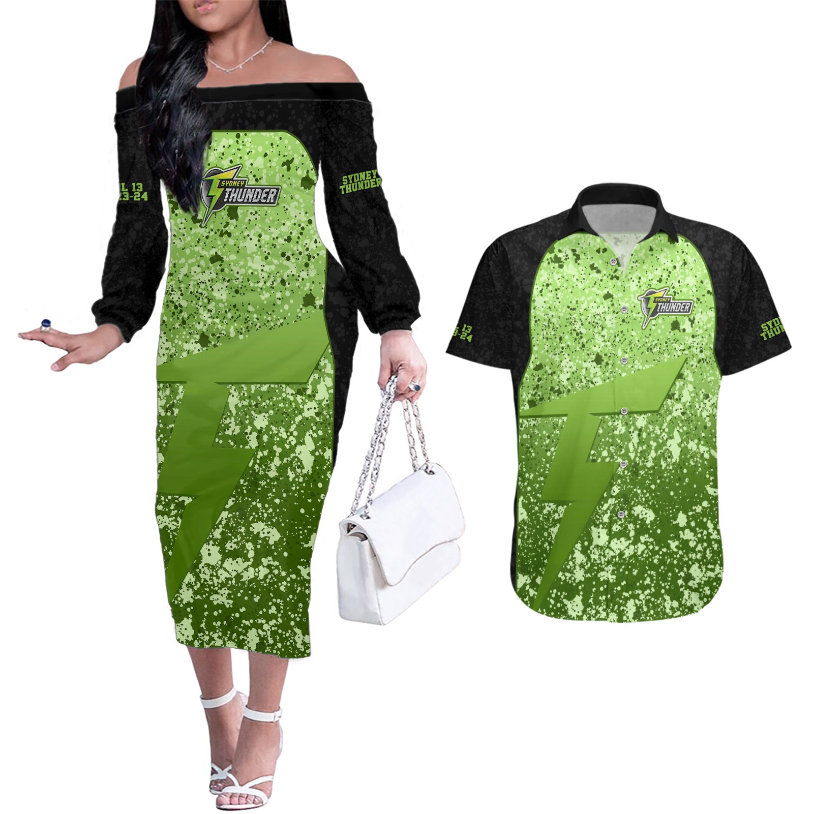sydney-thunder-custom-couples-matching-off-the-shoulder-long-sleeve-dress-and-hawaiian-shirt-bbl-cricket-team-2024