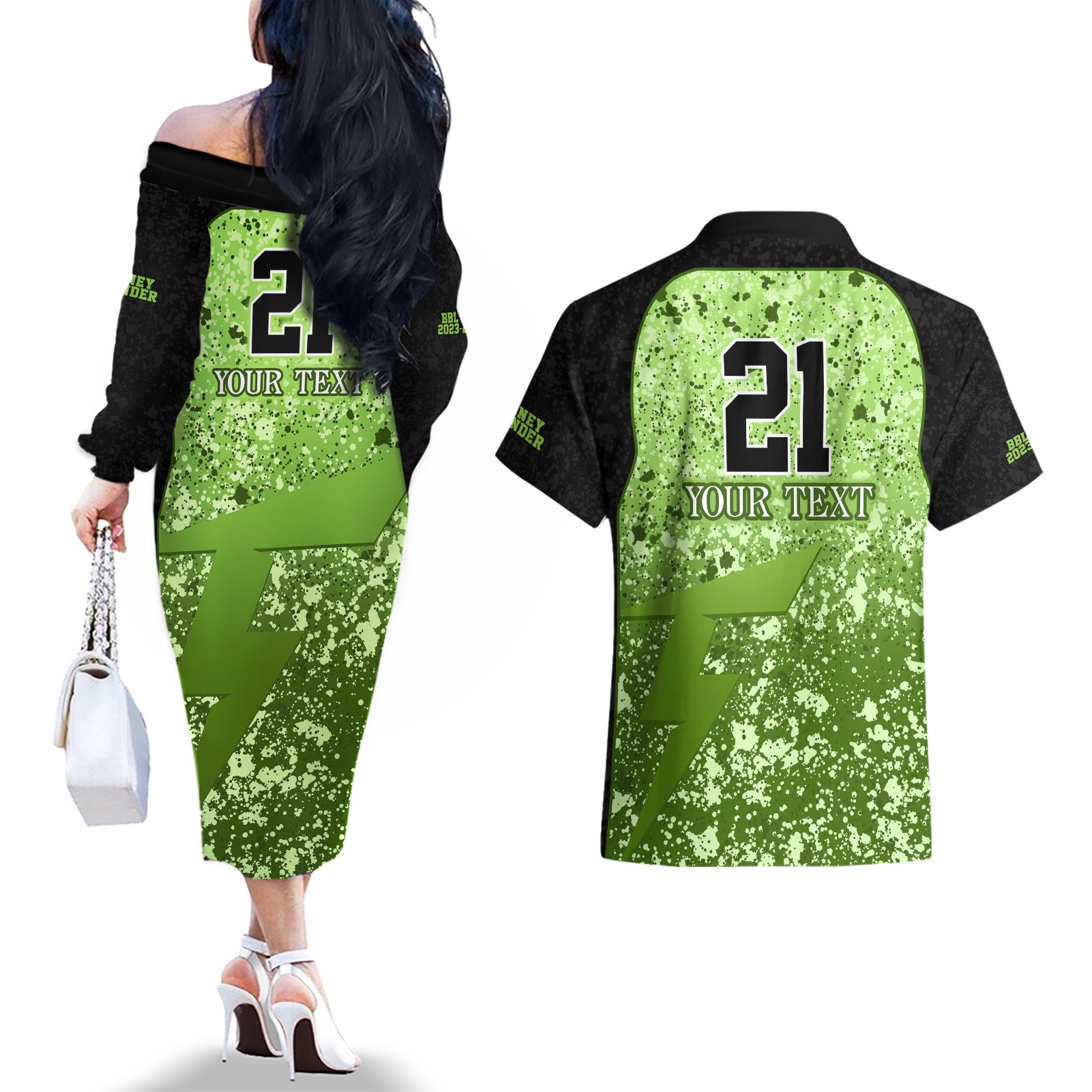 sydney-thunder-custom-couples-matching-off-the-shoulder-long-sleeve-dress-and-hawaiian-shirt-bbl-cricket-team-2024