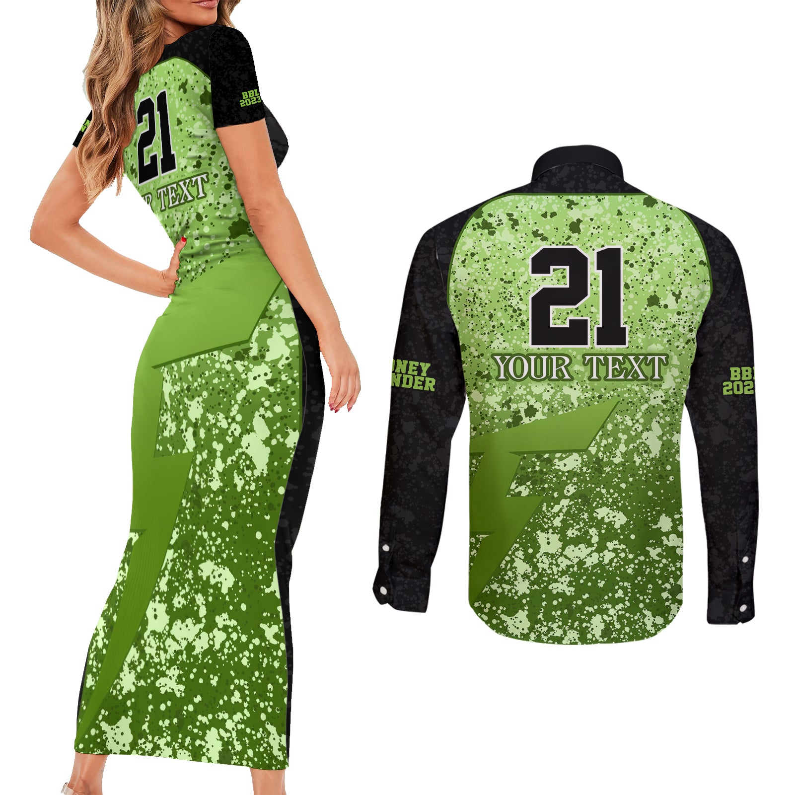 sydney-thunder-custom-couples-matching-short-sleeve-bodycon-dress-and-long-sleeve-button-shirt-bbl-cricket-team-2024