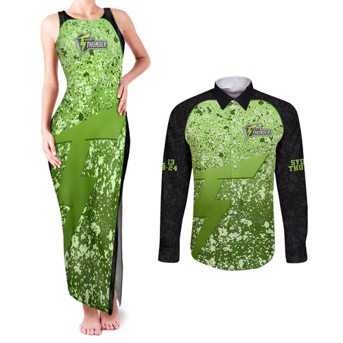 sydney-thunder-custom-couples-matching-tank-maxi-dress-and-long-sleeve-button-shirt-bbl-cricket-team-2024