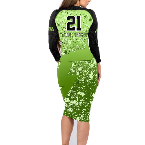 sydney-thunder-custom-family-matching-long-sleeve-bodycon-dress-and-hawaiian-shirt-bbl-cricket-team-2024