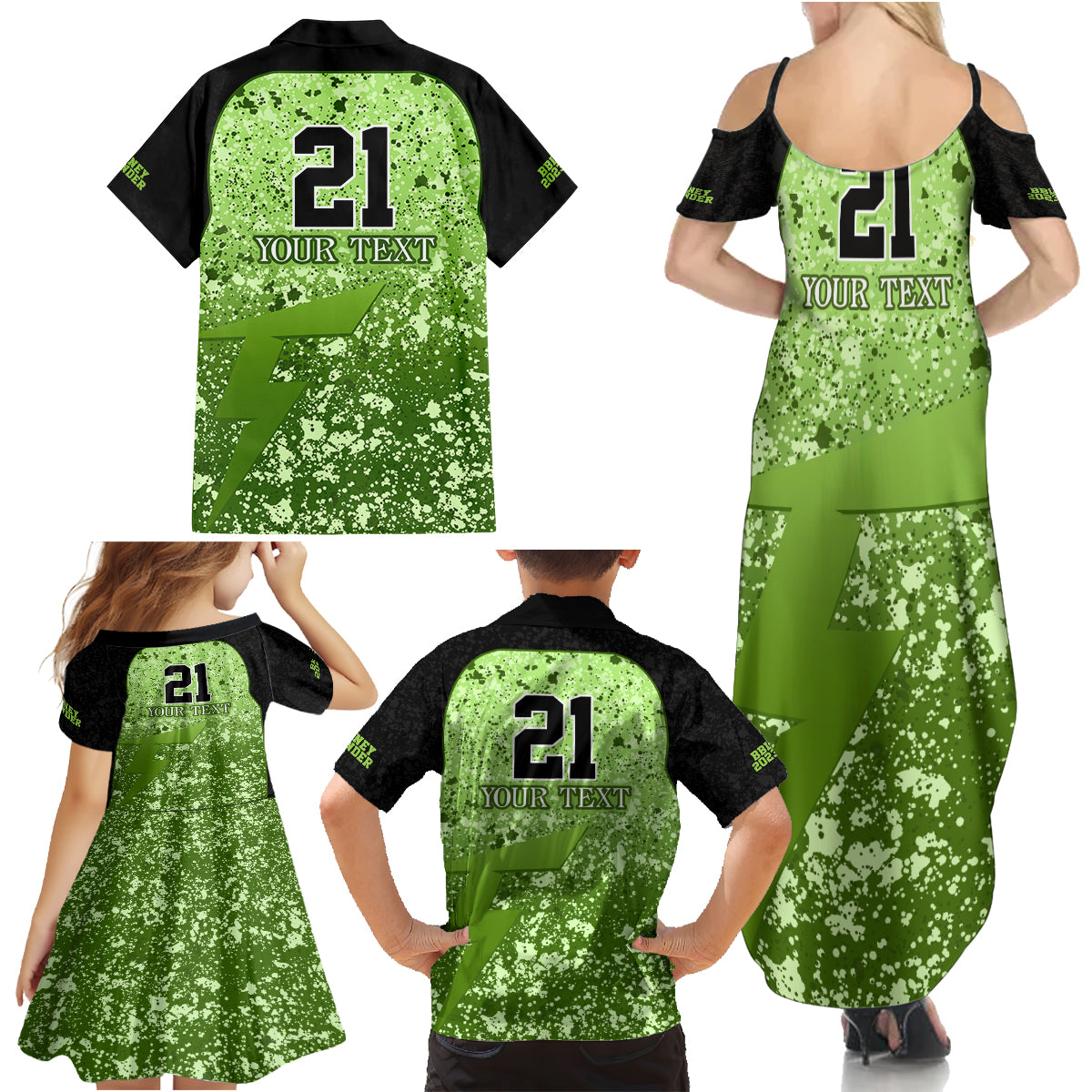 sydney-thunder-custom-family-matching-summer-maxi-dress-and-hawaiian-shirt-bbl-cricket-team-2024