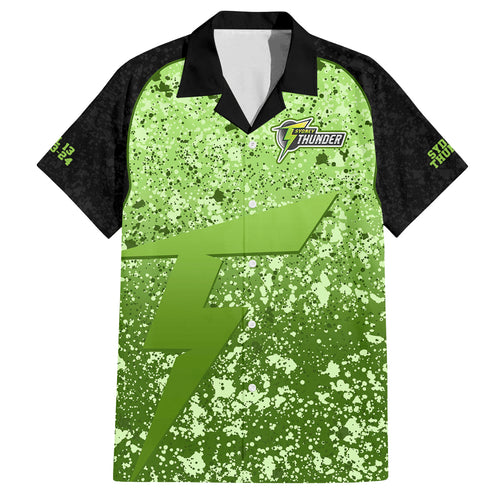 sydney-thunder-custom-family-matching-summer-maxi-dress-and-hawaiian-shirt-bbl-cricket-team-2024