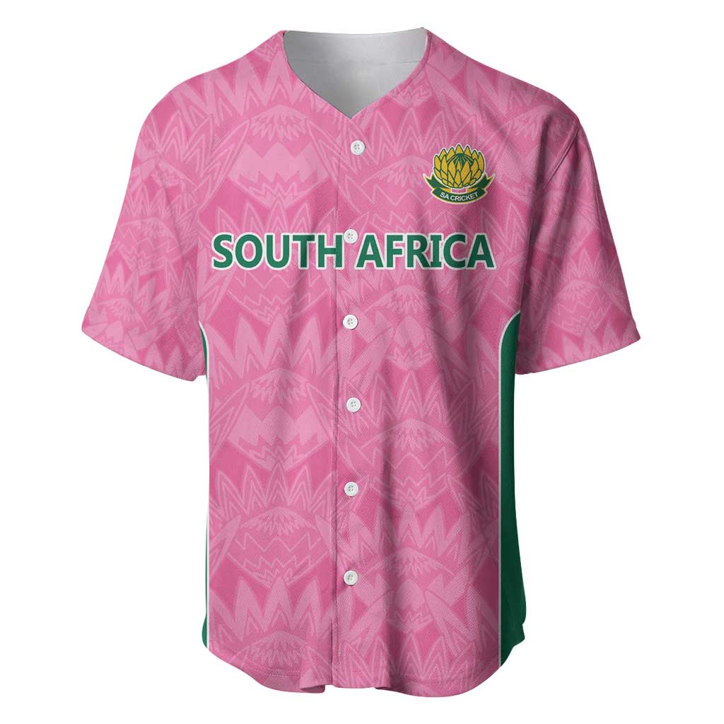 Pink South Africa Cricket Custom Baseball Jersey Proteas Be Way Pink