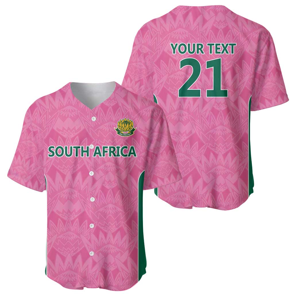 Pink South Africa Cricket Custom Baseball Jersey Proteas Be Way Pink