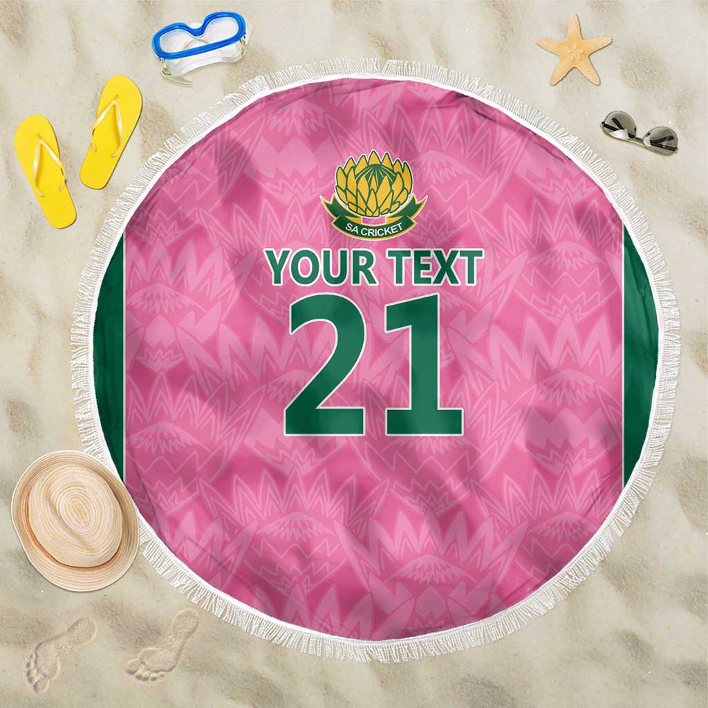 Pink South Africa Cricket Custom Beach Blanket Proteas Be Way Pink