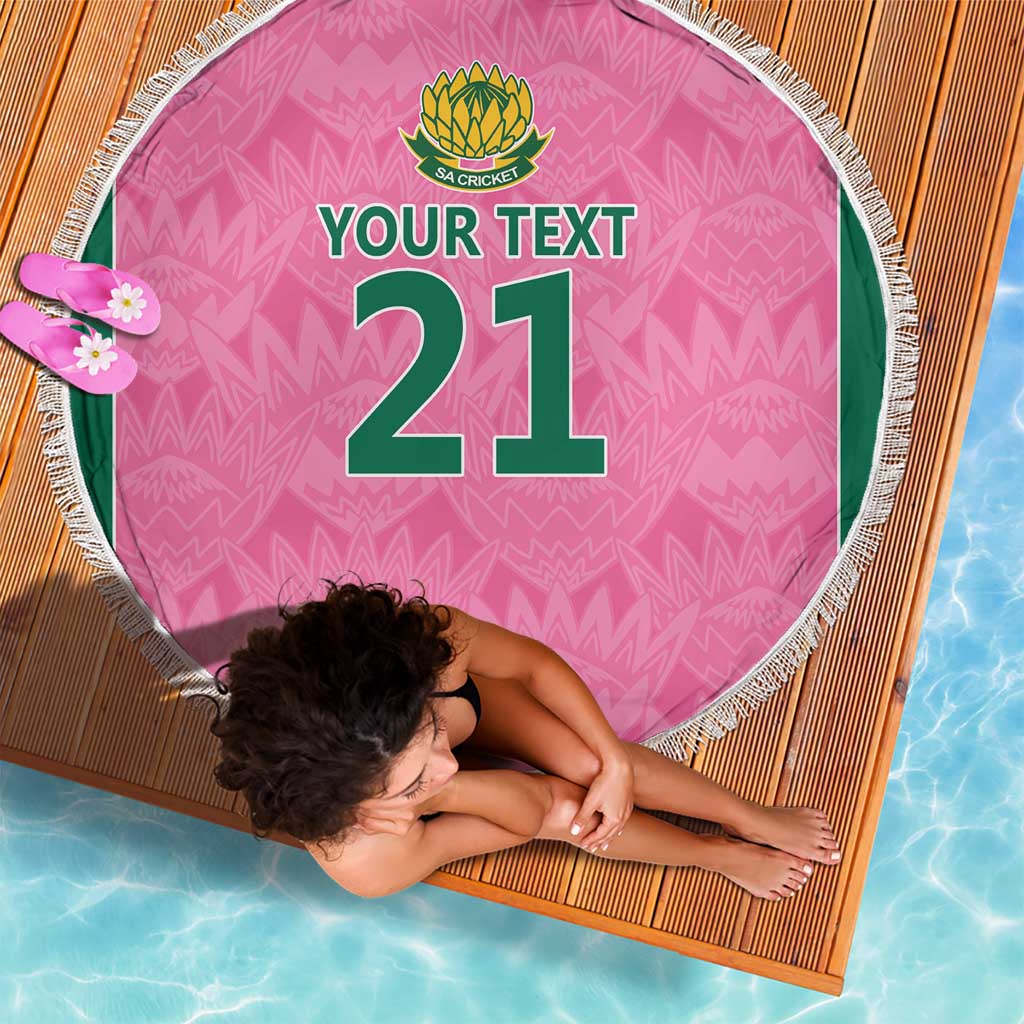 Pink South Africa Cricket Custom Beach Blanket Proteas Be Way Pink