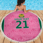 Pink South Africa Cricket Custom Beach Blanket Proteas Be Way Pink