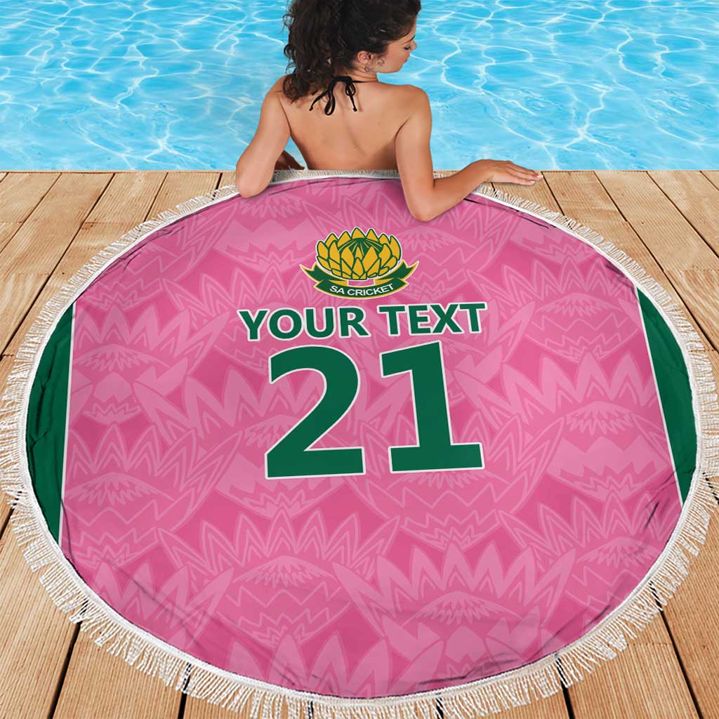 Pink South Africa Cricket Custom Beach Blanket Proteas Be Way Pink