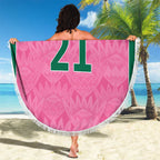 Pink South Africa Cricket Custom Beach Blanket Proteas Be Way Pink