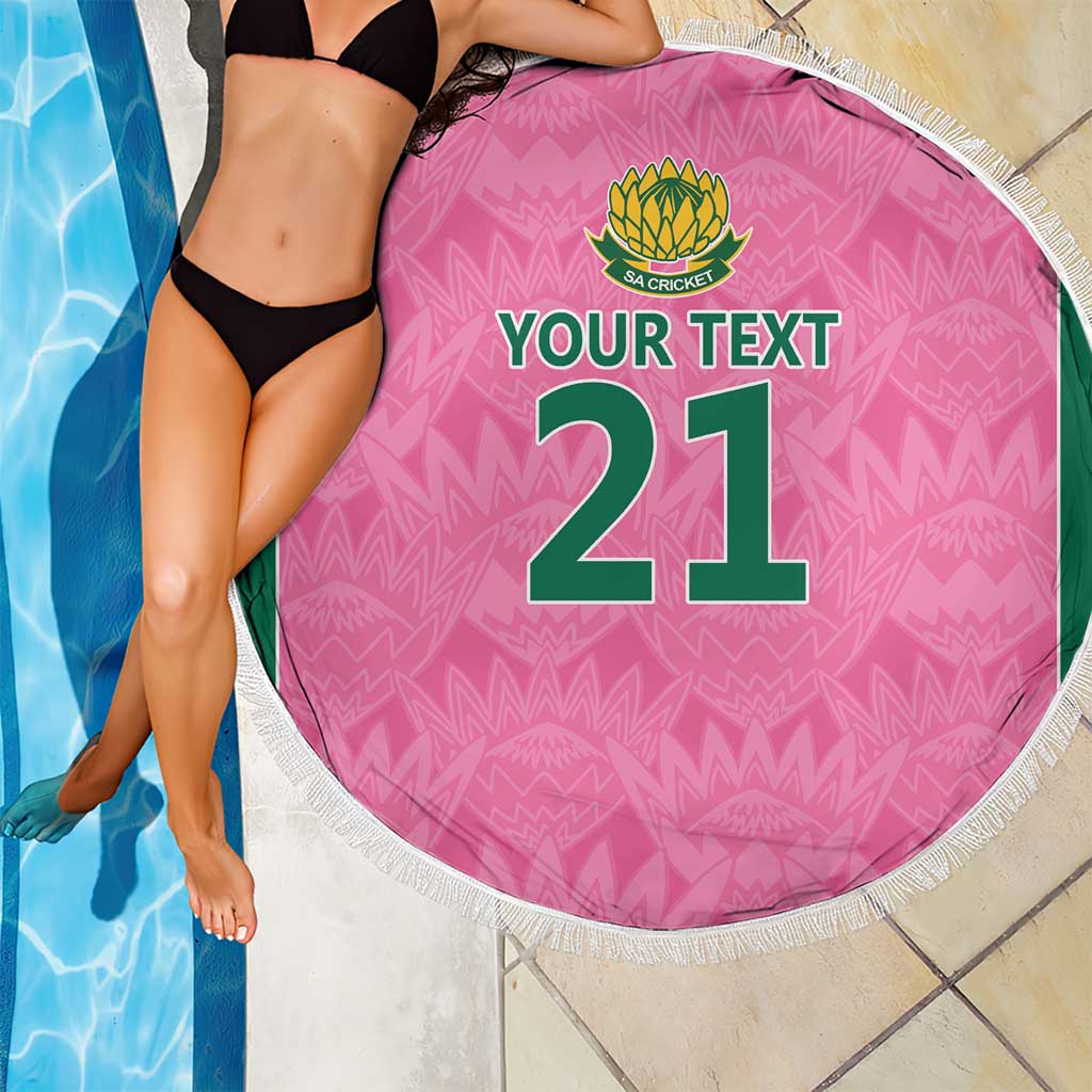 Pink South Africa Cricket Custom Beach Blanket Proteas Be Way Pink