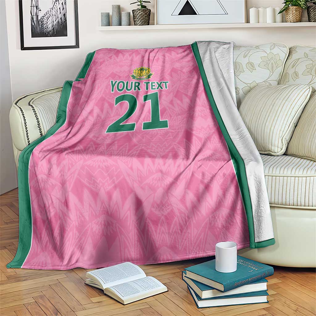 Pink South Africa Cricket Custom Blanket Proteas Be Way Pink