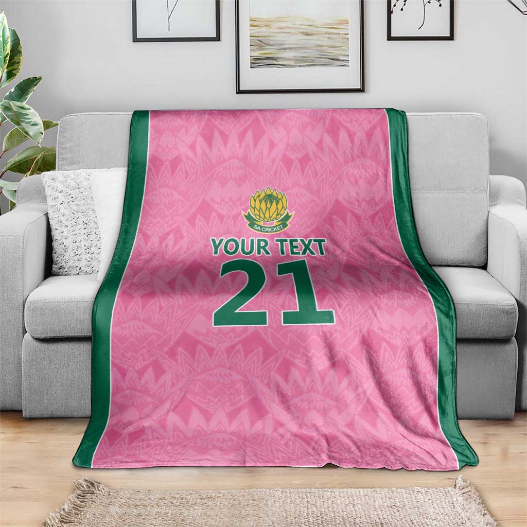 Pink South Africa Cricket Custom Blanket Proteas Be Way Pink