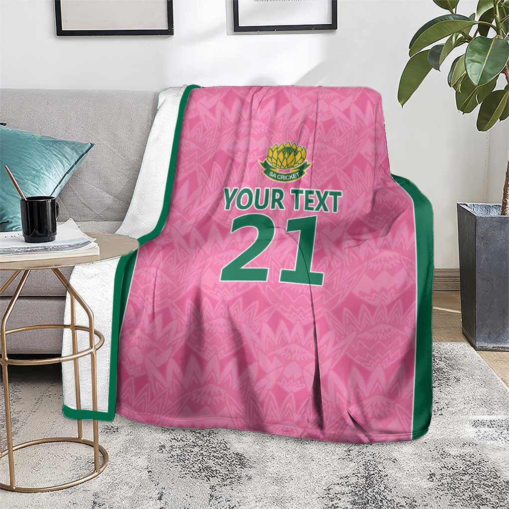 Pink South Africa Cricket Custom Blanket Proteas Be Way Pink
