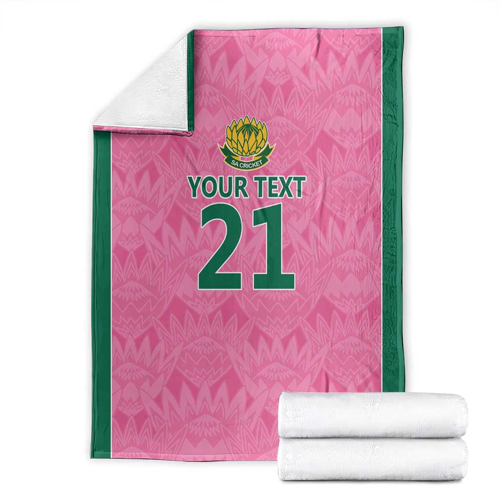 Pink South Africa Cricket Custom Blanket Proteas Be Way Pink