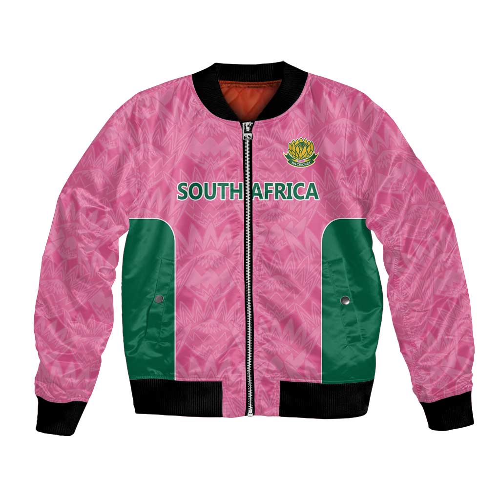 Pink South Africa Cricket Custom Bomber Jacket Proteas Be Way Pink