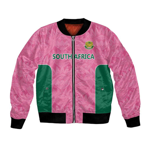 Pink South Africa Cricket Custom Bomber Jacket Proteas Be Way Pink