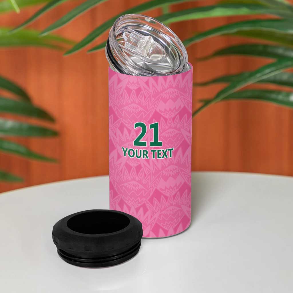 Pink South Africa Cricket Custom 4 in 1 Can Cooler Tumbler Proteas Be Way Pink
