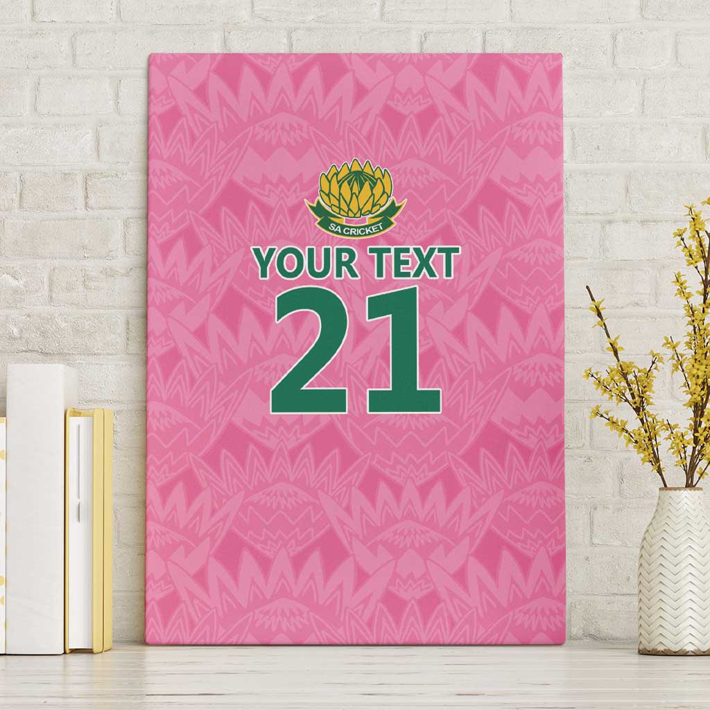 Pink South Africa Cricket Custom Canvas Wall Art Proteas Be Way Pink