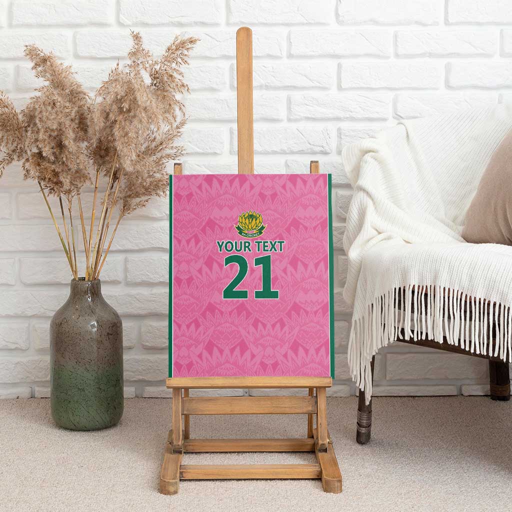 Pink South Africa Cricket Custom Canvas Wall Art Proteas Be Way Pink